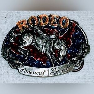 Rodeo Belt Buckle Detail in Enamel